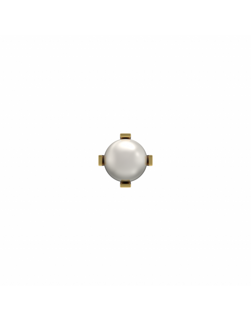 Tiny Tips TT-3301 Oorbellen white pearl - Gold plated - 3mm