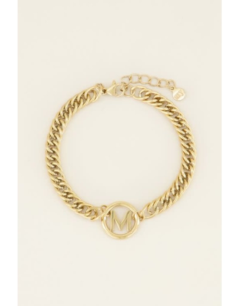 Armband Chunky Initials - Goud - Letter B