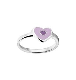 Blinckers Jewelry Huiscollectie 10.20108 kinder ring paars hartjes - Maat 13