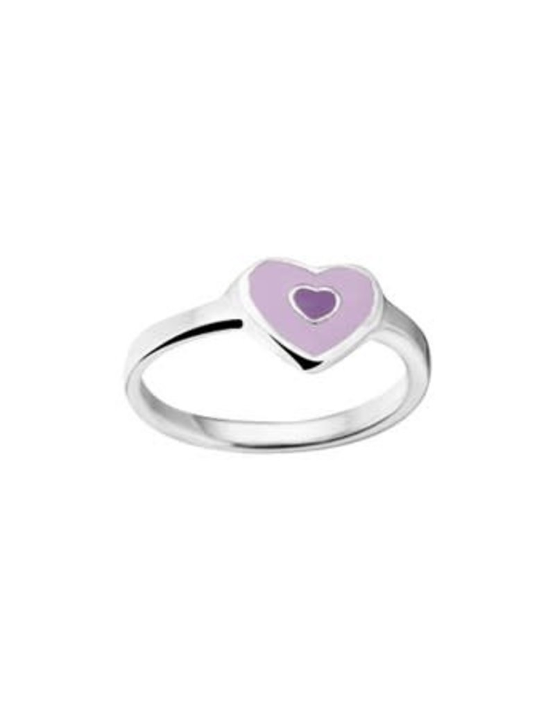 Blinckers Jewelry Huiscollectie 10.20108 kinder ring paars hartjes - Maat 13