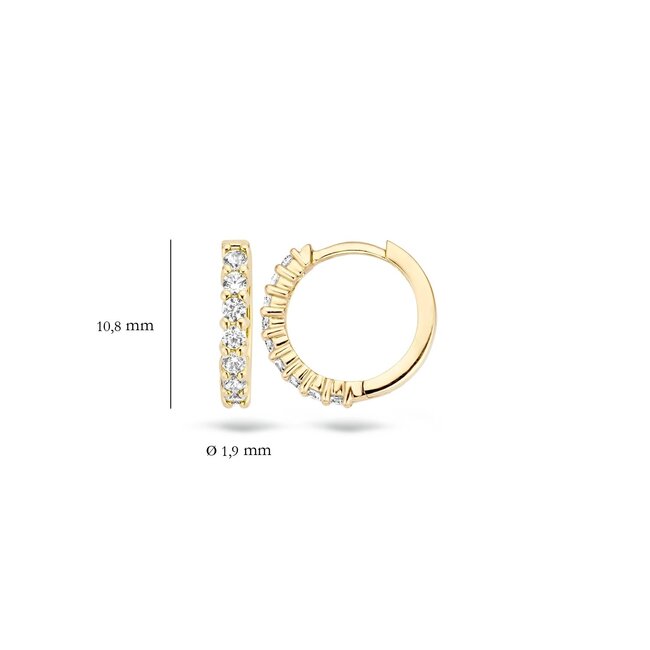 Blush Blush Oorbellen 7134YZI 14k Geelgoud met Zirkonia 1.9mm x 10.8mm