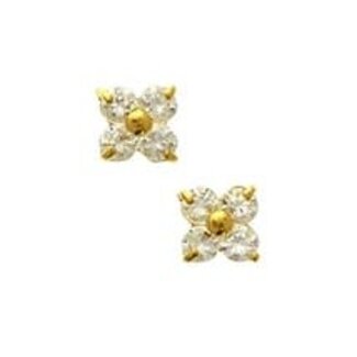 Blinckers Jewellery Huiscollectie BJ Oorbellen 40.19071 14k Geelgoud met Zirkonia Bloem 3,5mm X 3,5mm