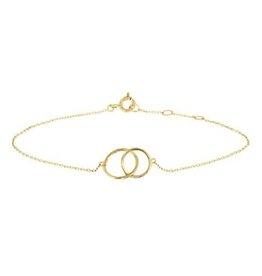 Blinckers Jewelry Huiscollectie BJ 40.18462 Armband 14krt Goud cirkels 18,5 cm verstelbaar tot 16.5 cm