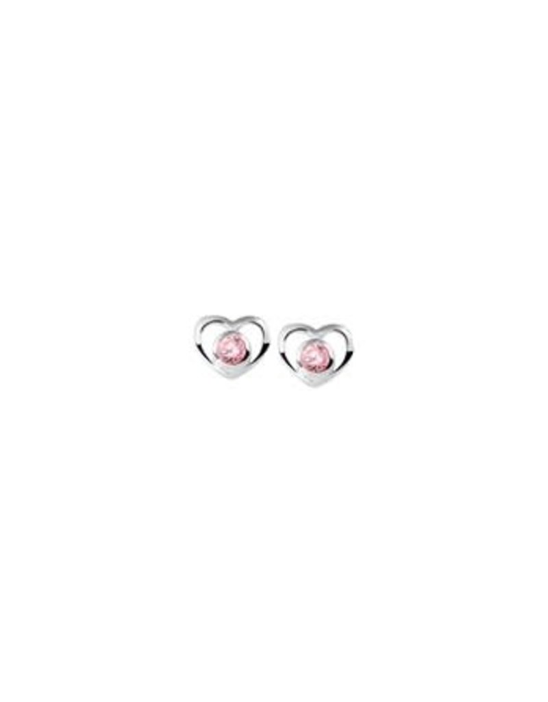 Blinckers Jewelry Huiscollectie 13.21815 oorbellen zilver met rose zirkonia