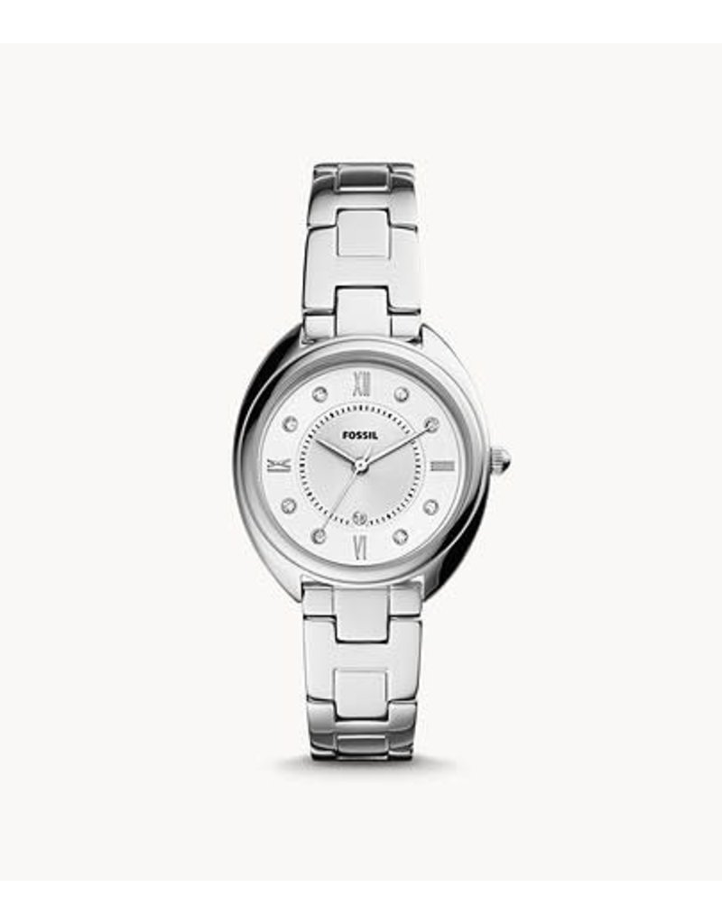 Misschien Afwijken lekken ES5069 Dames horloge 3 hands staal met zilveren wijzerplaat met zirconia en  stalen band - Blinckers Jewels & Watches