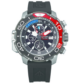 Citizen BJ2167-03E Stalen heren duik horloge Promaster met zwarte wijzerplaat en rubber band