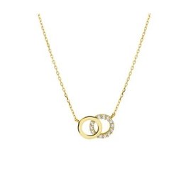 Blinckers Jewelry Huiscollectie 40.18342 Ketting 14 Krt Goud 40-44cm cirkels met zirkonia