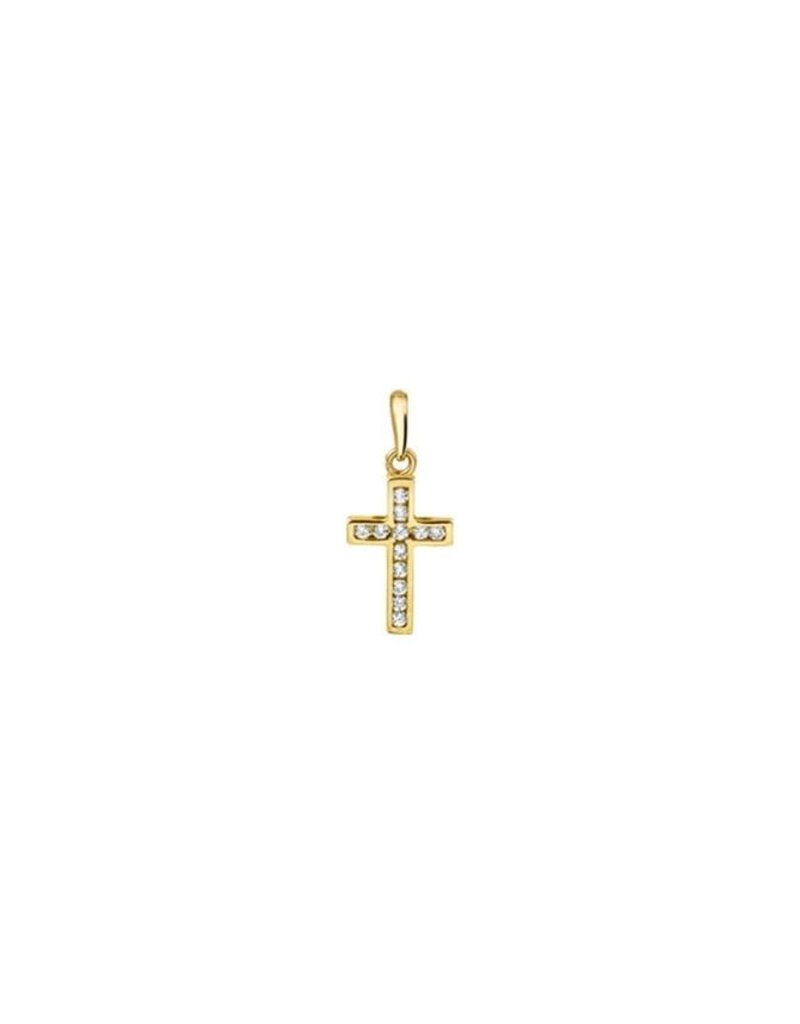 Blinckers Jewelry Huiscollectie 40.18485 Hanger kruis 14krt goud met zirkonia