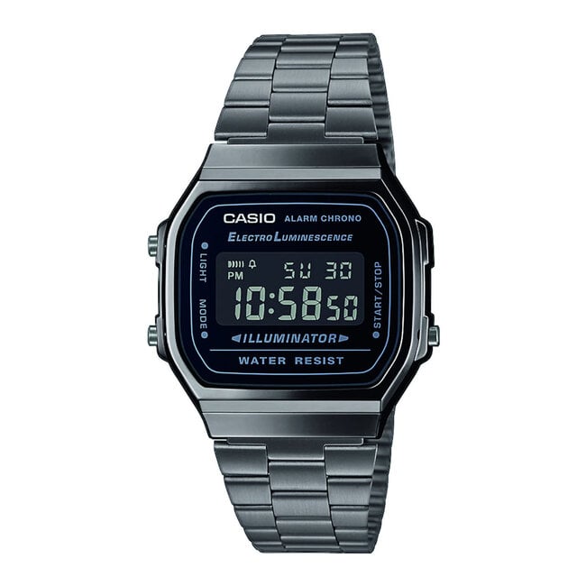 Casio G-Shock Casio Vintage Horloge A168WEGG-1BEF Digitaal Staal Gun Metal 34mm