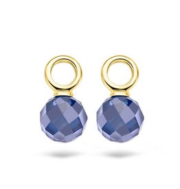 Blush Blush Oorbedels 9046YDB 14k Geelgoud met Blauw Zirkonia