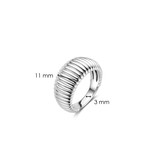 Ti Sento Milano Ti Sento Ring 12217SI/56 zilver ribbel koepelvormig