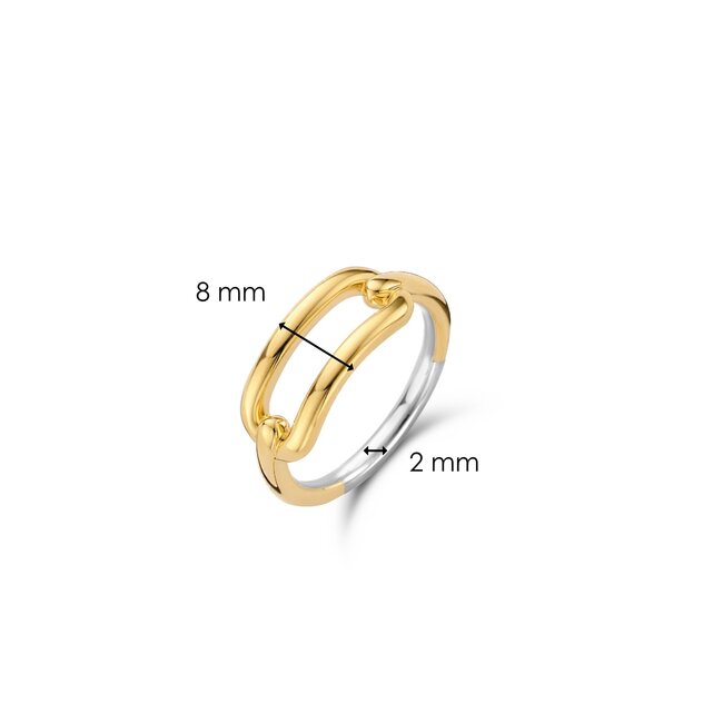 Ti Sento Milano Ti Sento ring 12229SY/54 zilver geelgoud plated  link