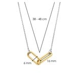 Ti Sento Milano 3966SY/42 Collier zilver met closed forever element in goldplated