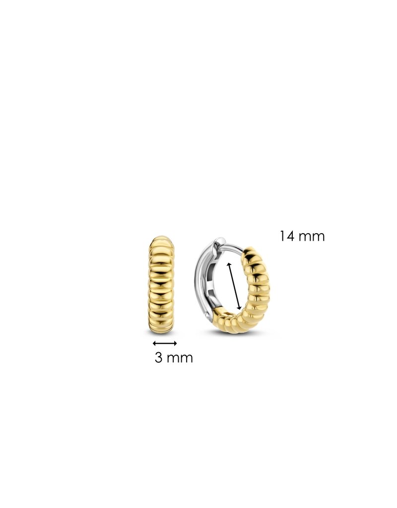 Ti Sento Milano Ti Sento oorbellen 7839SY Creolen zilver verguld met ribbel