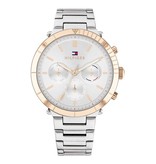 Tommy Hilfiger Tommy Hilfiger Dames Horloge TH1782348 Staal Bi-color Bezel Quartz Chronograaf Emery