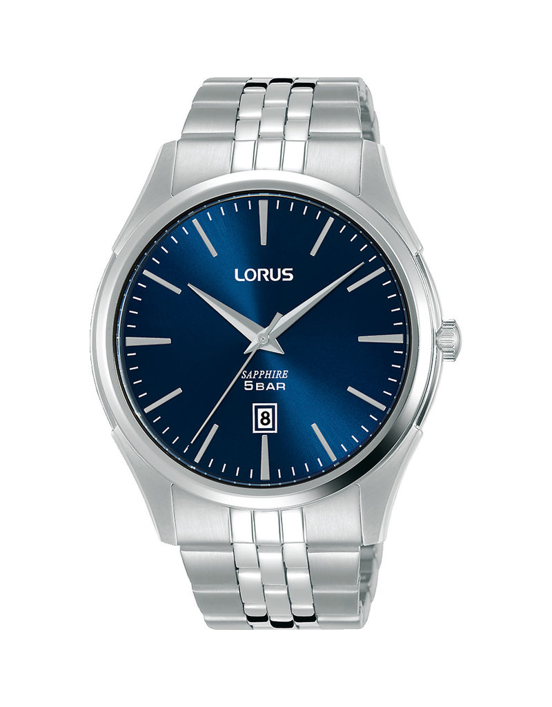 Lorus RH947NX-9 horloge heren staal blauwe wijzerplaat en saffier glas -  Blinckers Jewels \u0026 Watches