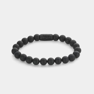 Rebel & Rose Rebel & Rose Armban RR-80082-B-M Zwart Mat Maat M