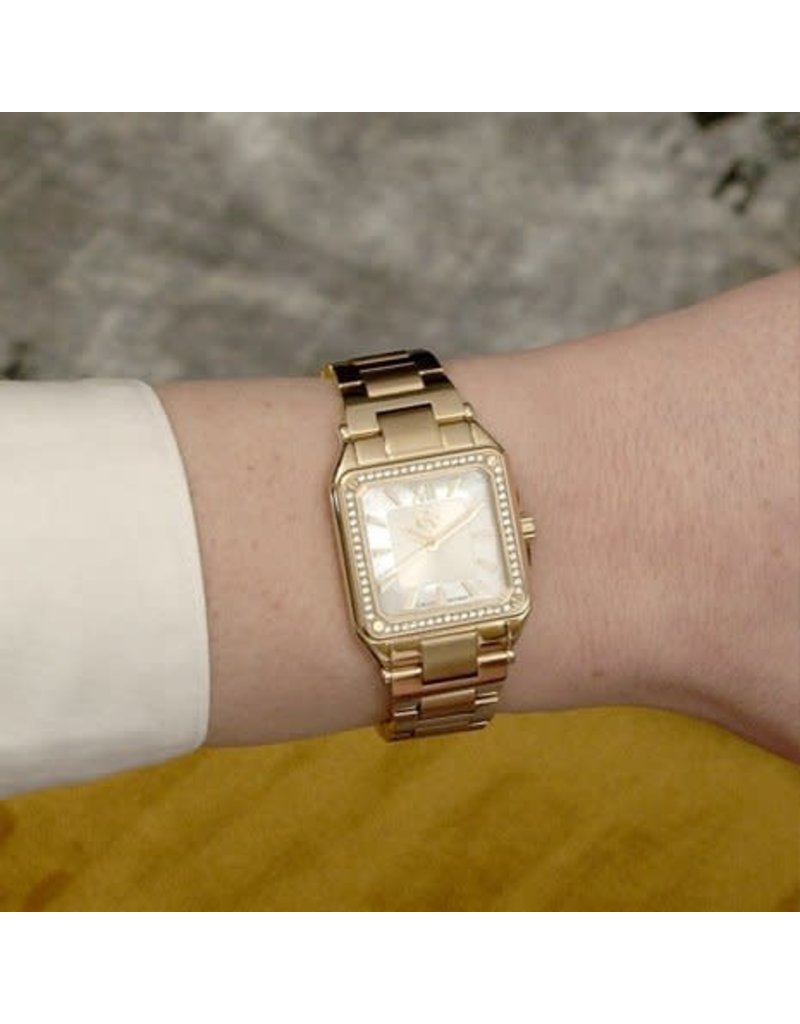 GC GC Horloge Y85001L1MF Dames Swiss Made Quartz Staal Goldplated met Swarovski steentjes