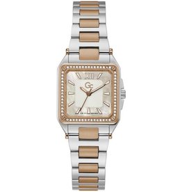 GC GC Horloge Y85002L1MF Dames Swiss Made Quartz Bi-color Rosé/ Staal met Swarovski steentjes