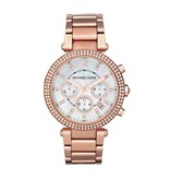 Michael Kors MK5491 horloge dames staal rose plated met zirkonia en witte wijzerplaat