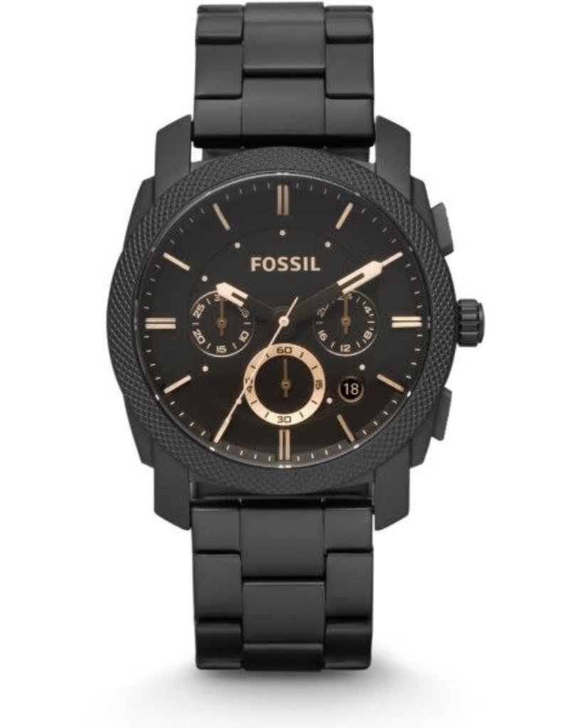 exotisch Pardon gedragen Fossil FS4682IE horloge heren staal met zwarte PVD coating , zwarte  wijzerplaat rose gouden accenten en donker glas - Blinckers Jewels & Watches