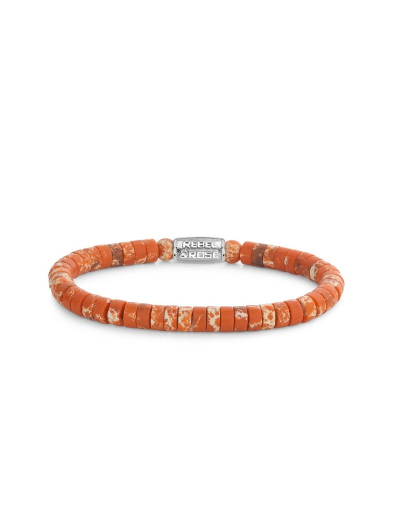 Rebel & Rose Rebel & Rose RR-60097-S-L armband Slices apples of orange 6 mm maat L 19 cm