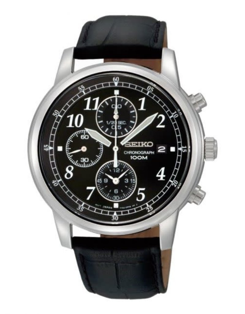 Seiko herenhorloge SSC715P1 solar chronograaf bezel en zwarte wijzerplaat —  Joyeriacanovas