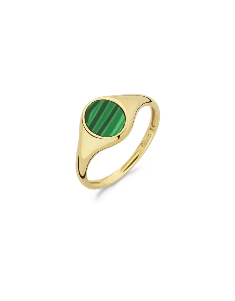 Blush Blush Ring 1214YMA/52 14k Geelgoud Malachite Maat 52