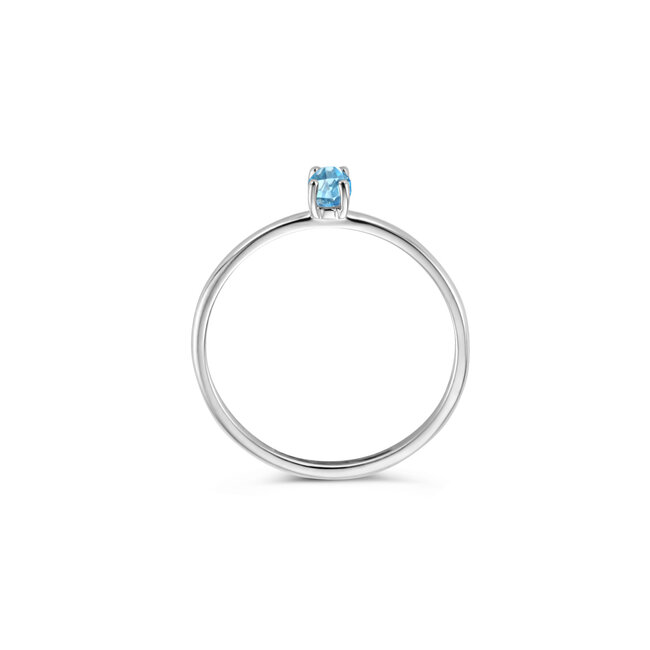 Blush Blush Ring 1204WBT/52 14kr Witgoud gezet met Blauw Topaas Maat 52