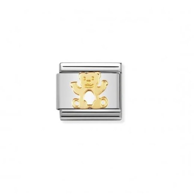 Nomination NominationSchakel 030112-11 Composable Classic Staal met 18k Geelgouden Beer