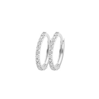 Blush Blush Oorbellen 7270WZI Oorringen 14kr Witgoud met Zirkonia 1.2mm x 11.6mm