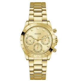 Guess Guess Dames Horloge GW00314L2 Staal met Geelgouden Plating Quartz Chronograaf met Gouden Wijzerplaat