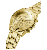 Guess Guess Dames Horloge GW00314L2 Staal met Geelgouden Plating Quartz Chronograaf met Gouden Wijzerplaat