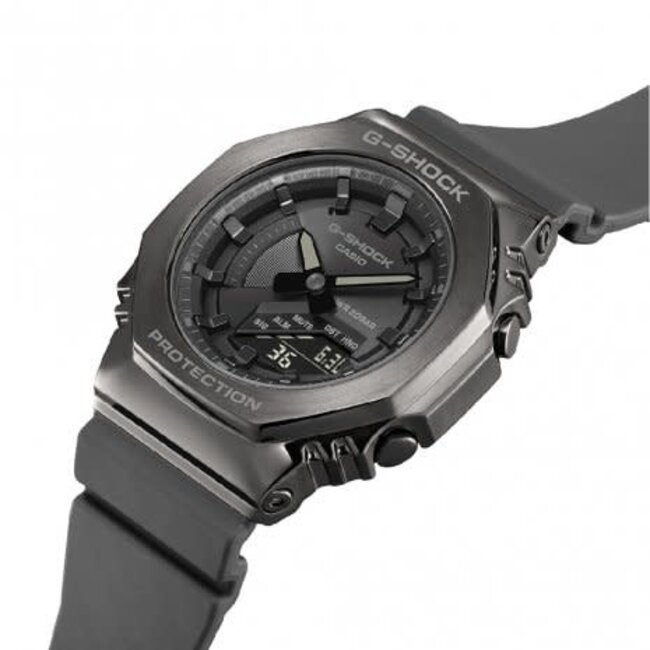 Casio G-Shock G-Shock GM-S2100B-8AER horloge anadigi unisex met metalen kast in gun metal met kunststof band