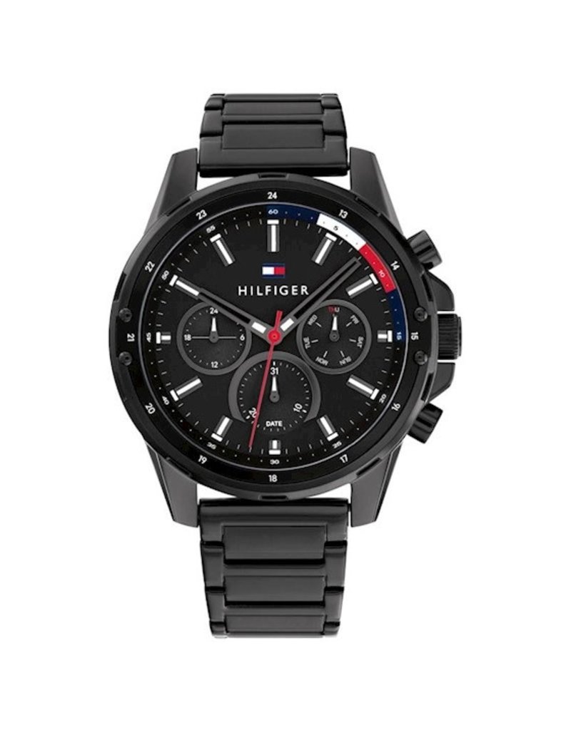 Tommy Hilfiger Tommy Hilfiger Heren Horloge TH1791935 Staal met Zwarte Plating Quartz Chronograaf Menson 44mm