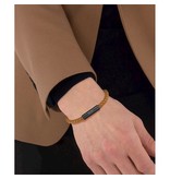 BOSS BOSS Armband Heren HBJ1580153 Leer Camel Bruin met Zwarte Sluiting