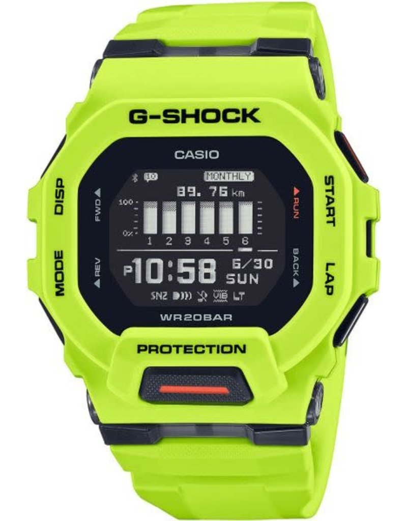 G-Shock GBD-200-9ER horloge digitaal kunstof in signaal kleur geel -  Blinckers Jewels \u0026 Watches
