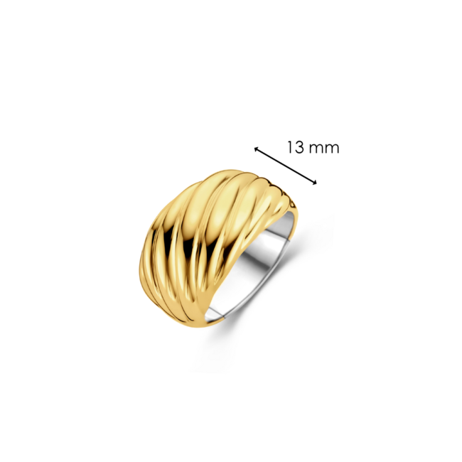 Ti Sento Milano Ti Sento Ring 12238SY/56 Ring Gedraaid Zilver met Geelgouden Plating Maat 56