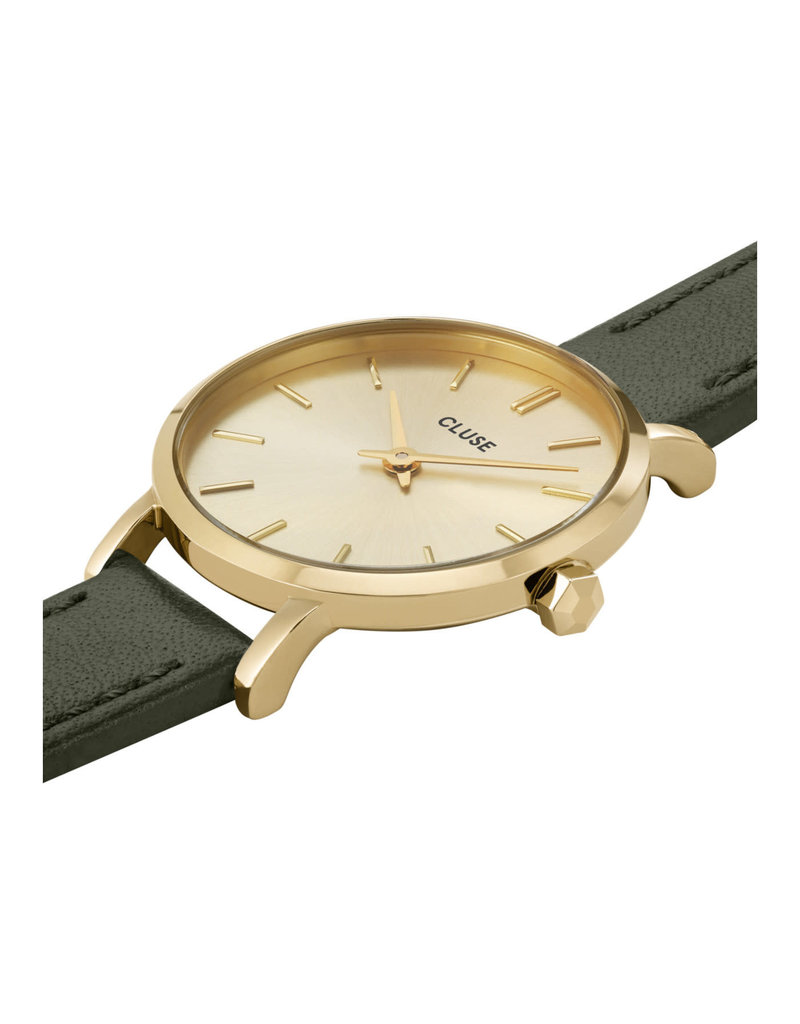 Cluse Cluse CW10503 horloge dames Boho Chic petite goldplated met groene leren band