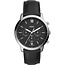 Fossil Fossil Horloge FS5452 Staal Quartz Chronograaf met Zwarte Wijzerplaat en Zwart Leren Horlogeband