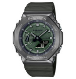 Casio G-Shock CASIO G-Shock GM-2100B-3AER horloge heren anadigi stalen gun metal plated kast en army groen kunstof band