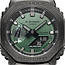 Casio G-Shock Casio G-Shock Horloge GM-2100B-3AER Staal met Gun Metal Analoog Digitaal met Arm Groene Horlogeband 42mm