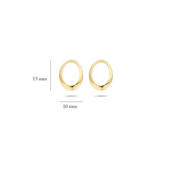 Blush Blush Oorbedels 9050YGO 14k Geelgoud Ovale Ringen 10mm x 13mm