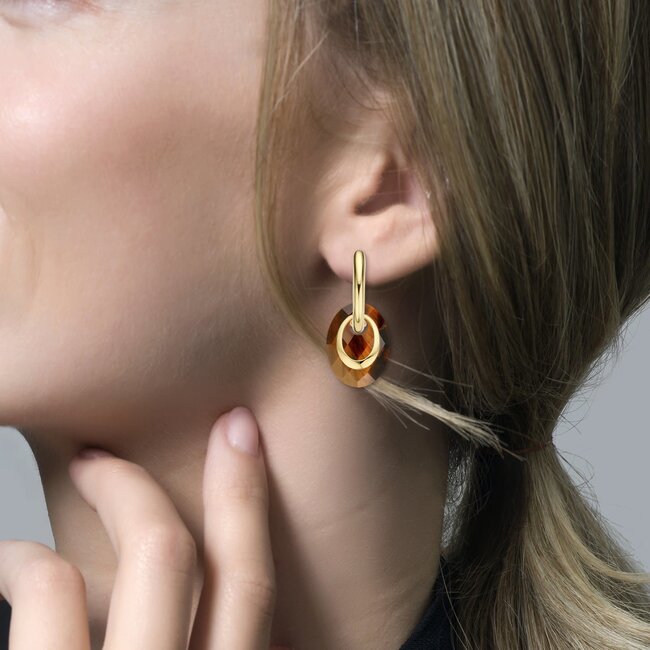 Blush Blush Oorbedels 9050YGO 14k Geelgoud Ovale Ringen 10mm x 13mm