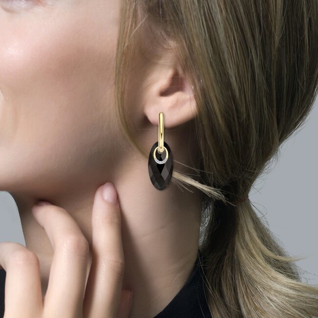 Blush Blush Oorbedels 9053YZI 14k Geelgoud met Zirkonia 10mm x 13mm