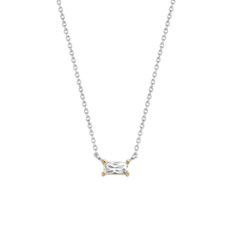Ti Sento Milano Ti Sento collier 3977ZY/42 zilver met baquet geslepen zirconia in vergulde zetting