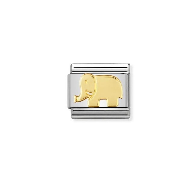 Nomination Nomination Schakel 030112-08 Composable Classic Staal met 18k Geelgouden Olifant