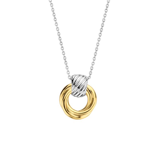Ti Sento Milano Ti Sento collier 3973SY/42 Collier zilver met bi colour vergulde hanger