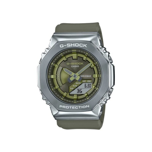 Casio G-Shock Casio G-shock GM-S2100-3AER horloge ana digi in staal met groene kunststof wijzerplaat en band