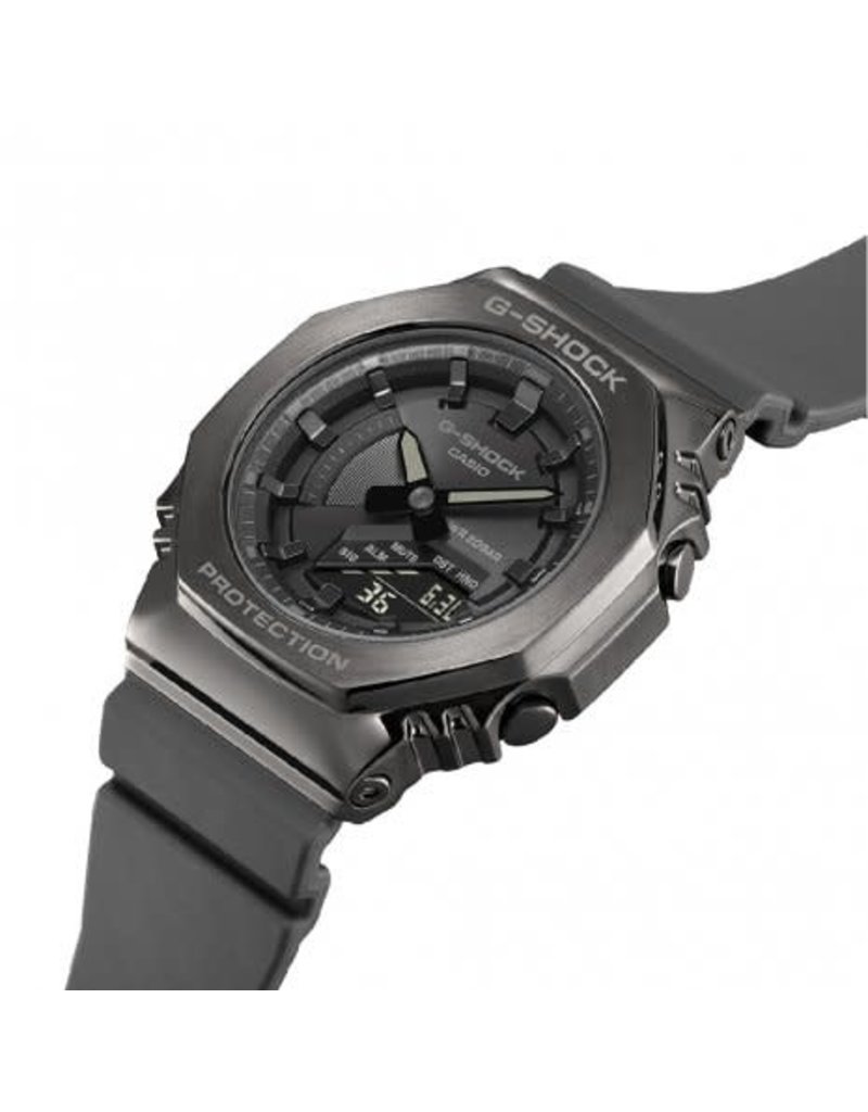 Casio-G Shock Casio GM-S21000B-8AER horloge staal met gun metal plating, grijze wijzerplaat en idem band